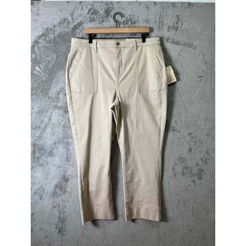 NYDJ Relaxed Straight Ankle Utility Pants Feather 18 Lift Tuck Technology New